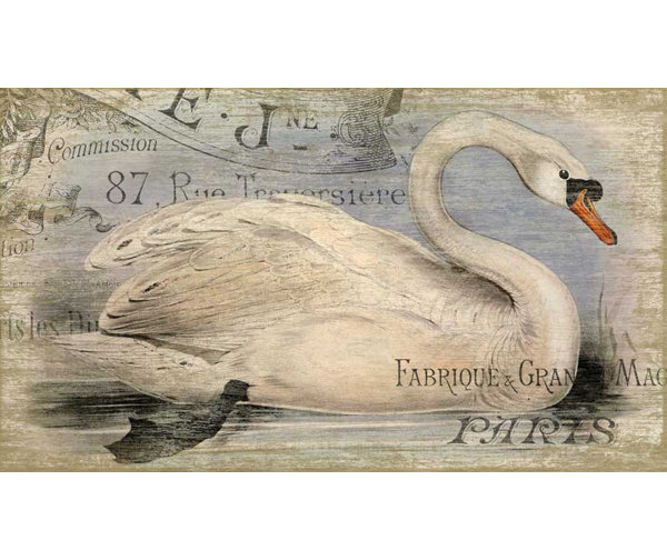 Millwood Pines French Swan by Suzanne Nicoll Graphic Art Plaque